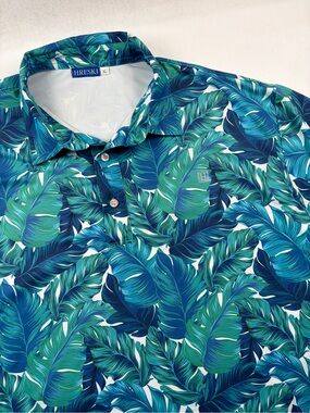 HRESKI Artistic Monstera Palm Leaves Golf Shirt – Hreski 156 Polo Men’s XL